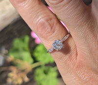 Platinum Edwardian .75ct old mine cut diamond engagement ring