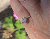 Platinum Edwardian .75ct old mine cut diamond engagement ring