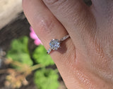 Platinum Edwardian .75ct old mine cut diamond engagement ring