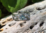 18k white gold c.1920's filigree aquamarine & diamond ring