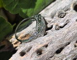 18k white gold c.1920's filigree aquamarine & diamond ring