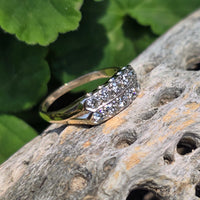 14k gold 10 diamond 2 row estate band - apx .62ct tw