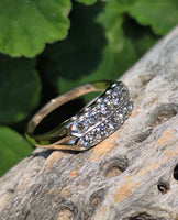 14k gold 10 diamond 2 row estate band - apx .62ct tw