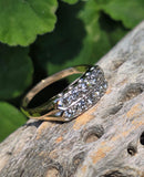 14k gold 10 diamond 2 row estate band - apx .62ct tw