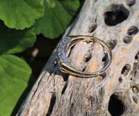 14k gold 10 diamond 2 row estate band - apx .62ct tw