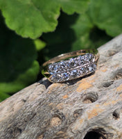 14k gold 10 diamond 2 row estate band - apx .62ct tw