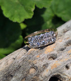 14k gold 10 diamond 2 row estate band - apx .62ct tw