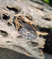 14k gold 10 diamond 2 row estate band - apx .62ct tw
