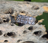 14k gold 10 diamond 2 row estate band - apx .62ct tw