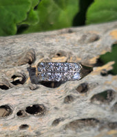 14k gold 10 diamond 2 row estate band - apx .62ct tw