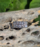 14k gold 10 diamond 2 row estate band - apx .62ct tw