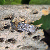 14k gold 10 diamond 2 row estate band - apx .62ct tw