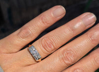 14k gold 10 diamond 2 row estate band - apx .62ct tw