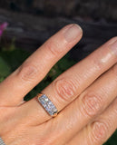14k gold 10 diamond 2 row estate band - apx .62ct tw