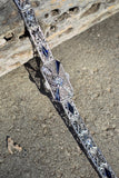 14k white gold c.1920's Deco filigree diamond & blue sapphire bracelet