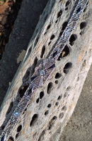 14k white gold c.1920's Deco filigree diamond & blue sapphire bracelet