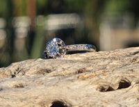 platinum and 18ct two tone Edwardian diamond antique estate engagement ring