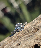 platinum and 18ct two tone Edwardian diamond antique estate engagement ring