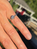 platinum and 18ct two tone Edwardian diamond antique estate engagement ring