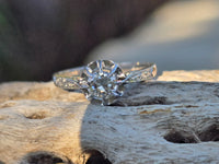 platinum and 18ct two tone Edwardian diamond antique estate engagement ring