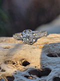 platinum and 18ct two tone Edwardian diamond antique estate engagement ring