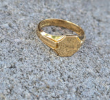 18k gold estate signet ring