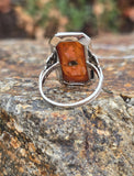 14k white gold carved shell cameo & diamond habille c.1920's estate bow ring