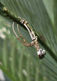 18ct gold two tone diamond antique dangle earrings