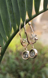 18ct gold two tone diamond antique dangle earrings