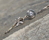 18ct gold two tone diamond antique dangle earrings