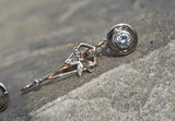 18ct gold two tone diamond antique dangle earrings
