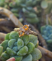 10ct gold citrine & pearl antique Victorian ring