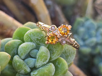 10ct gold citrine & pearl antique Victorian ring