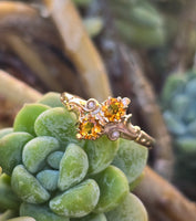 10ct gold citrine & pearl antique Victorian ring