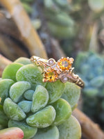 10ct gold citrine & pearl antique Victorian ring