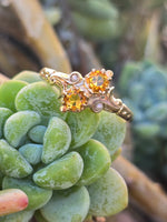 10ct gold citrine & pearl antique Victorian ring