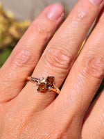 10ct gold citrine & pearl antique Victorian ring