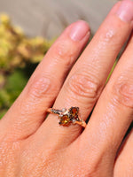 10ct gold citrine & pearl antique Victorian ring
