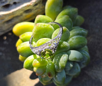 14k white gold c.1920's peridot filigree ring