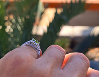 14k white gold c.1920's peridot filigree ring