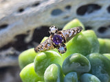 10k gold Victorian amethyst & pearl antique estate ring