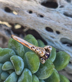10k gold Victorian amethyst & pearl antique estate ring