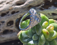 Palladium emerald cut diamond estate ring