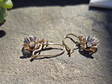 10k gold Victorian moonstone earrings