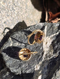 18k gold Victorian amethyst & pearl antique estate earrings