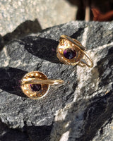 18k gold Victorian amethyst & pearl antique estate earrings