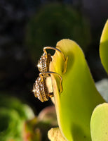 18k gold Victorian amethyst & pearl antique estate earrings