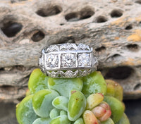platinum c.1920's filigree estate diamond ring