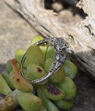 18k white gold c.1920's filigree European cut diamond ring - .97ct GIA certified