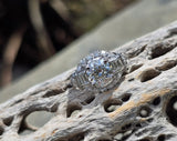 Platinum Art Deco European diamond vintage estate engagement wedding ring - apx 2.40ct tw